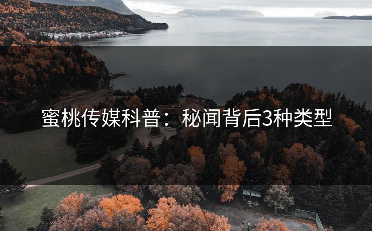 蜜桃传媒科普：秘闻背后3种类型