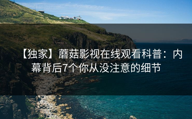 【独家】蘑菇影视在线观看科普：内幕背后7个你从没注意的细节